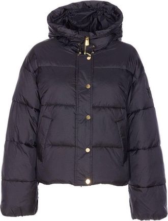 Pinko Quilted Black Puffer Jacket With High Collar And Hood