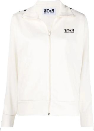 Golden Goose Hoodies & sweatvesten, Dames, Wit, S, Polyester, Star Track Jacket