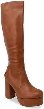 Chase + Chloe by Intouch Footwear Knee High Platform Boot in Cognac at Nordstrom Rack, Size 5.5