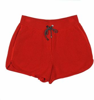 Brunello Cucinelli Red Mesh Athletic Shorts, Size X-Small
