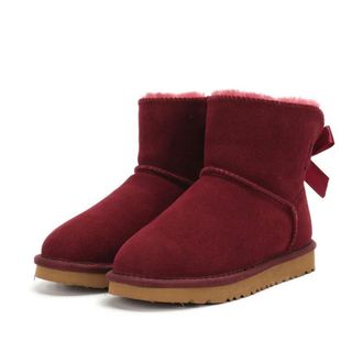 Generic QXDZSW Women Warm Bow Snow Winter Boots Women Boots Ankle Boots Fur Shoes Size 34-45 Burgundy