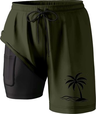 Generic Mens Shark Swimming Trunks,Mens Swim Shorts with Compression Liner Baby Trunks Tight Men Mens Briefs 3Pcs Underwear 4-Way Stretch Bathing Suit Beach S