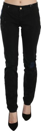 John Galliano Low Waist Paint Skinny blue Pants Womens Jeans