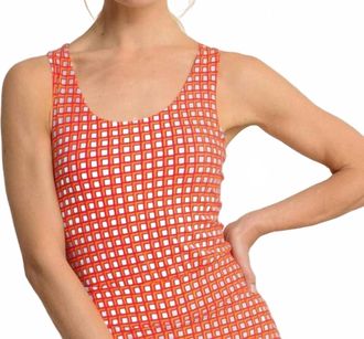 Southern Tide Natalie Printed Cross Back Tank In Calypso Berry