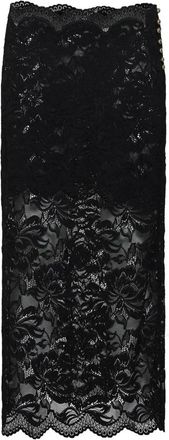 Paco Rabanne Stretch Bloemenkant Midi Rok - Dames - Midirokken - Blauw - M - Rokken