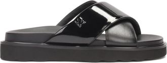 Kazar Zwarte muiltjes gemaakt van twee soorten leer - Dames - Sandalen - Zwart - 36 EU - Leer - Schoenen