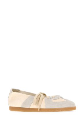 Maison Margiela Womens Two-Tone Leather And Suede Replica Ballerinas Bleachedsand Sneaker