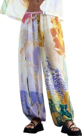 Desigual Floral Print Balloon Pants in Multi Yellow at Nordstrom, Size X-Small