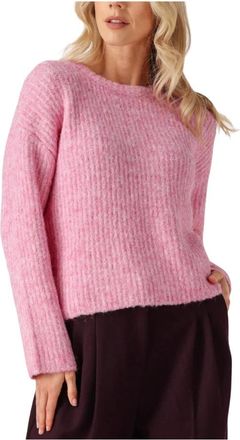 Co'Couture Charlie Knit - Dames - Ronde hals truien - Roze - XL - Truien & Vesten