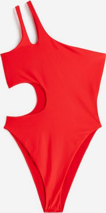 H&M One-Shoulder-Badeanzug - Red
