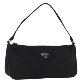 Prada Pre-owned Shoulder Bags, female, Black, Size: ONE SIZE Pre-owned Vintage Nylon Accessory Pouch