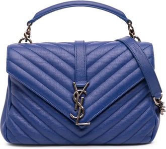 Saint Laurent Borsa a tracolla College media trapuntata 2015 - Blu