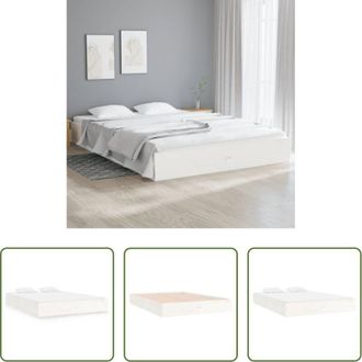 vidaXL vidaXL Letto king size - Giroletto Bianco in Legno Massello 150x200 cm King Size