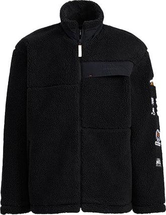 adidas neo logo Casual Stand Collar Windproof Sports Jacket Black HG9030