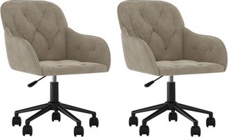 vidaXL Vidaxl - Sillas De Comedor Giratorias 2 Uds De Terciopelo Gris Claro