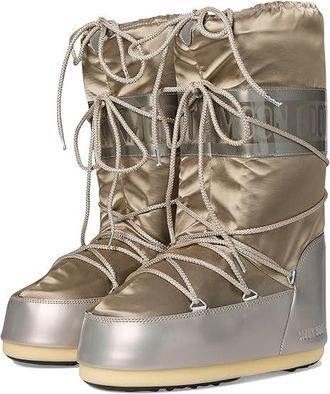 Moon Boot Icon Glance Womens Cold Weather Boots Platinum : 39/41 (US Womens 7.5-9) B - Medium, Synthetic