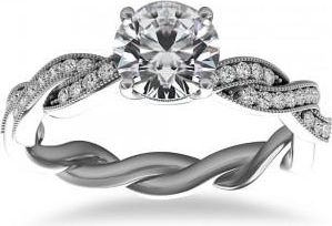 Allurez Diamond Infinity Twisted Engagement Ring 14k White Gold (0.22ct)