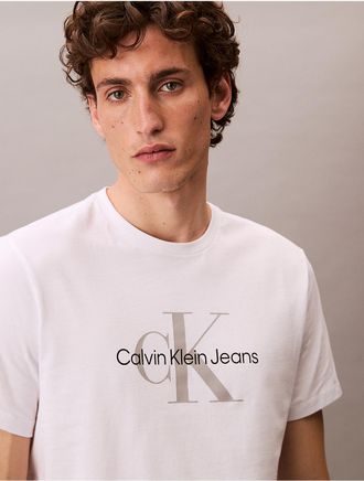 Calvin Klein Jeans Calvin Klein Mens Monologo Tee - White - 2XL