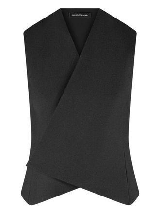 Mani&egrave;re De Voir Laurence wrap-front waistcoat - Black
