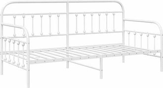 vidaXL Estructura De Cama De D&iacute;a Blanco 100 X 190 Cm Acero Vidaxl
