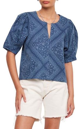 Fifteen Twenty Print Puff Shoulder Top at Nordstrom, Size Small