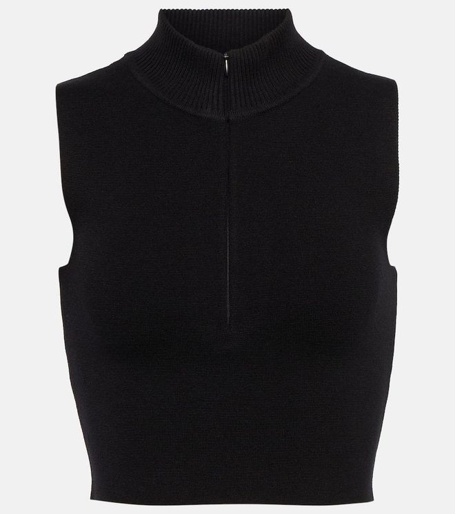 Top cropped Petra con mezza zip