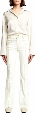 Frame Denim Le High Flare Welt Pocket Jeans In Ecru