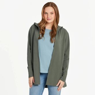 Life is good Flex Open Cardigan In Moss Green