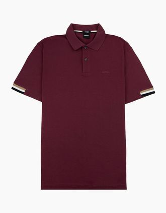 HUGO BOSS Mens Hugo Boss Parlay 147 Mercerised Polo Shirt Dark Red 603 - Size: 42