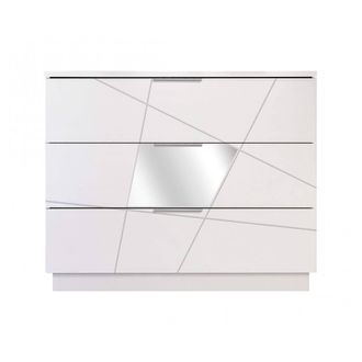 Dmora Dmora - Cajonera Mezzola, C&oacute;moda Multiusos, C&oacute;moda De Dormitorio, Gabinete Con Cajones, Made In Italy, 104x45 H85 Cm, Blanco