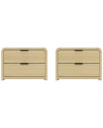 Manhattan Comfort Grace Modern Nightstand With 2 Drawers