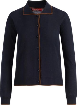 Max Mara Targa Cardigan - Dames - Vesten - Blauw - L - Wol - Truien & Vesten