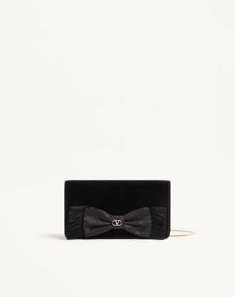 Valentino Garavani Mini Borsa A Tracolla VLogo Signature In Velluto Donna NERO UNI