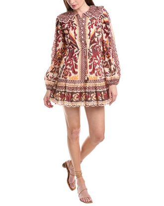 Farm Rio Toucans Scarf Cream Mini Dress