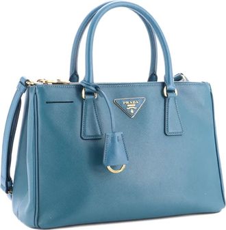 Prada Lux Saffiano leren grote shopper met dubbele rits - Groen