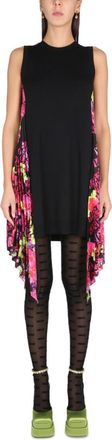 Versace Black Printed Round Neck Mini Dress