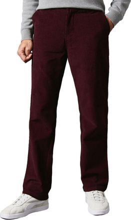 Maine Premium Corduroy Chino Trousers, 40R, Burgundy