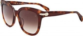 Rag & Bone Womens RNB1088-G-S-86-55 RNB1088 G S 55 86 Sunglasses - Brown - One Size