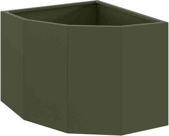 vidaXL Corner Planter Olive green 45 x 45 x 35 cm Steel vidaXL