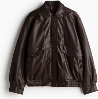 H&M Jacke mit Coating in Oversize Fit - Brown