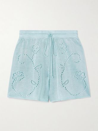 Calle Del Mar Shorts In Maglia Pointelle - Blu