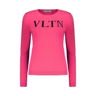 Valentino WomenS Bright Pink Logo Sweater, Size 42