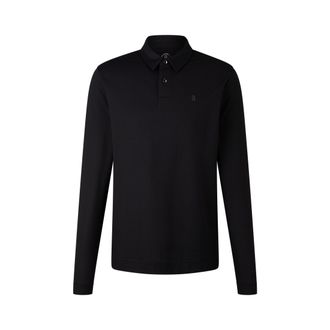 Bogner Timon polo long-sleeved top for men - Black - XXL