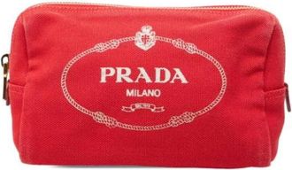 Prada Pre-owned Canvas Clutch - Dames - Vintage Clutch - Rood - ONE Size - Vintage