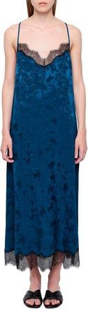 Zadig&Voltaire Respa Horse Jacquard Silk Slipdress in Marine at Nordstrom, Size X-Small