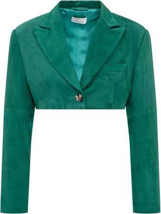 Giuseppe Di Morabito Green Solid Notched Lapel Blazer