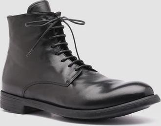 Officine Creative Hive 016 Leather Lace-Up Booti in Black at Nordstrom, Size 45