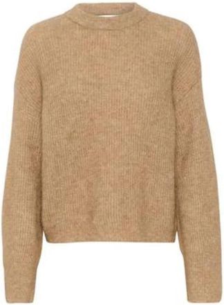 Gestuz Debbie GZ Camel Melange Pullover Sweater - Dames - Ronde hals truien - Bruin - M - Wol - Truien & Vesten