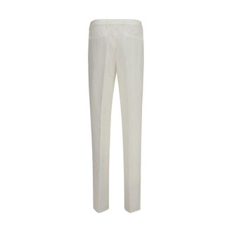 Brunello Cucinelli Mens White Linen Casual Pants