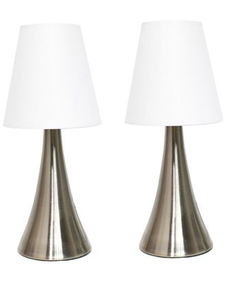 Lalia Home Valencia 2 Pack Mini Touch Table Lamp Set With Fabric Shades